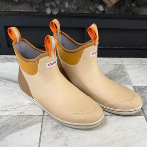 Xtratuf Ankle Deck Boots Tan/Orange Men’s Size 13 Waterproof